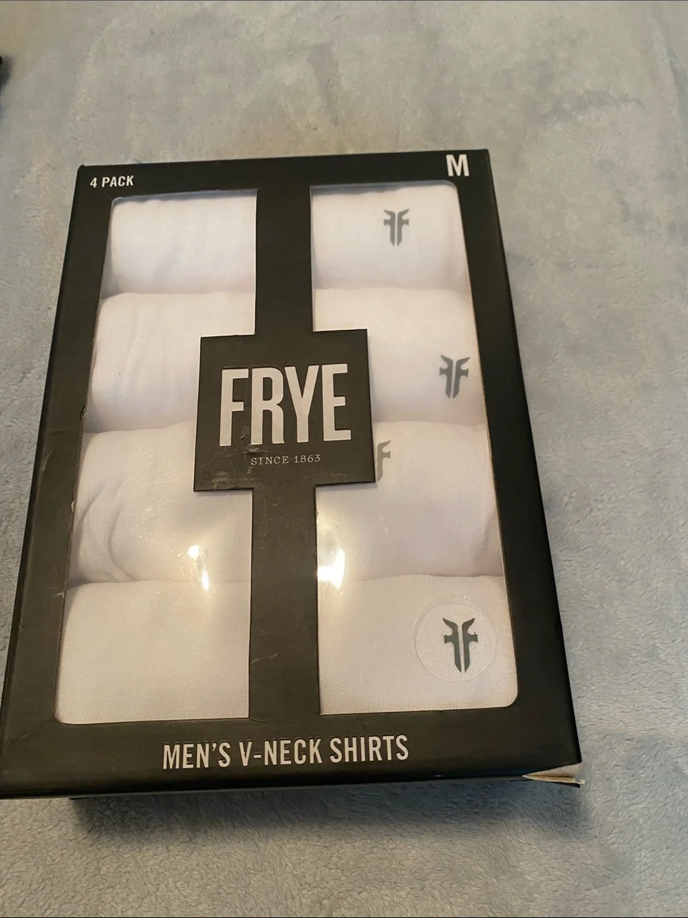 Frye Men's V-Neck T-Shirts in White (4-Pack)